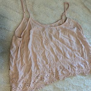Pale pink crop tank top